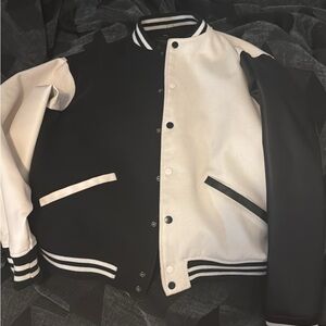 Classic Black and White Varsity Jacket